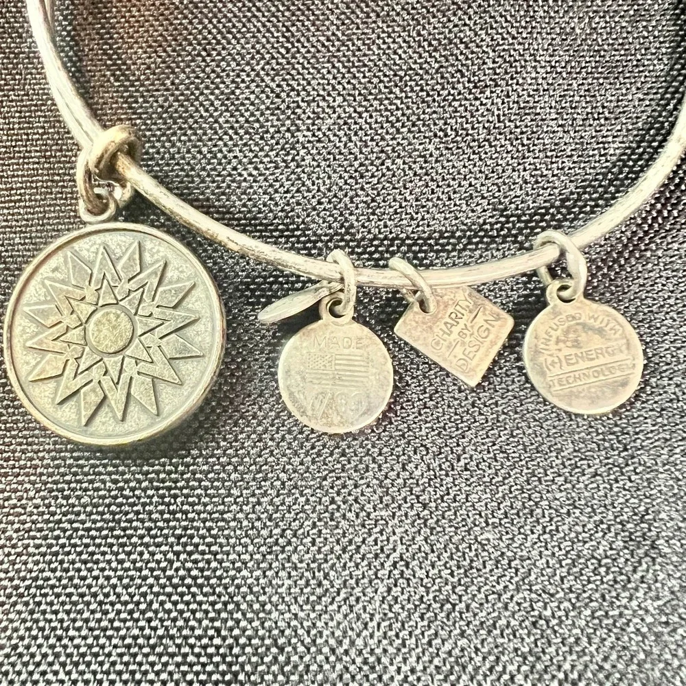 Alex‎ & Ani Expandable Charm Bangles Lot Of 3 Mixed Metals Wear Patina Stack